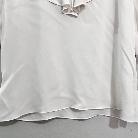 NWT Kobi Halperin Nicolette Lace-Inset Ruffled Silk Blouse in Ivory White - Picture 5 of 16
